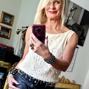 Vintage Sequined Beaded Cocktail Top